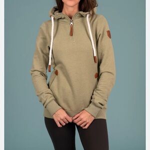 Wanakome Ivy half‎ zip hoodie army woman’s size S outdoors quality